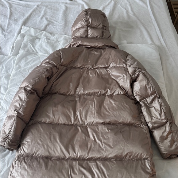 Karl Lagerfeld Shimmering Silver/Champagne Puffer Coat - Picture 3 of 7